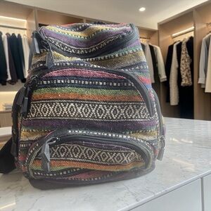Speedo Striped Multicolor Woven Backpack with Tribal Pattern